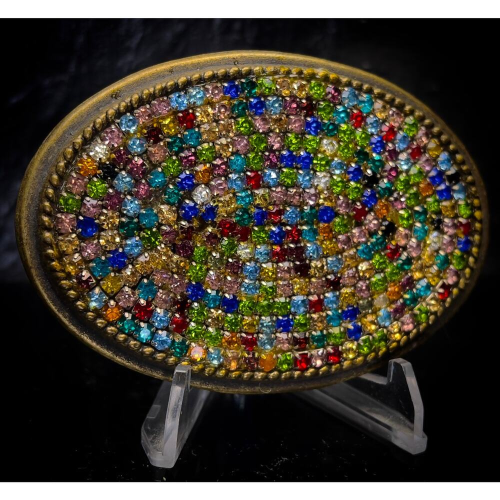 Bling Rhinestone Handmade Belt Buckle - Picture 2 of 5